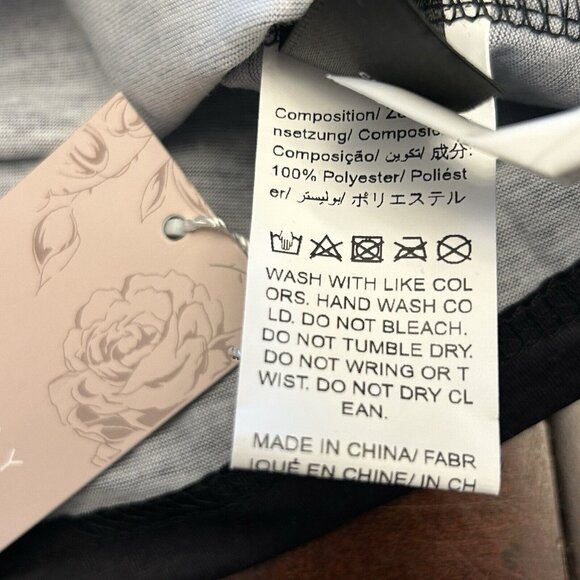 Womens Shirt Plus Size 4XL Black Short Sleeve "Its Fine Everythings Fine" Animal - Picture 5 of 7